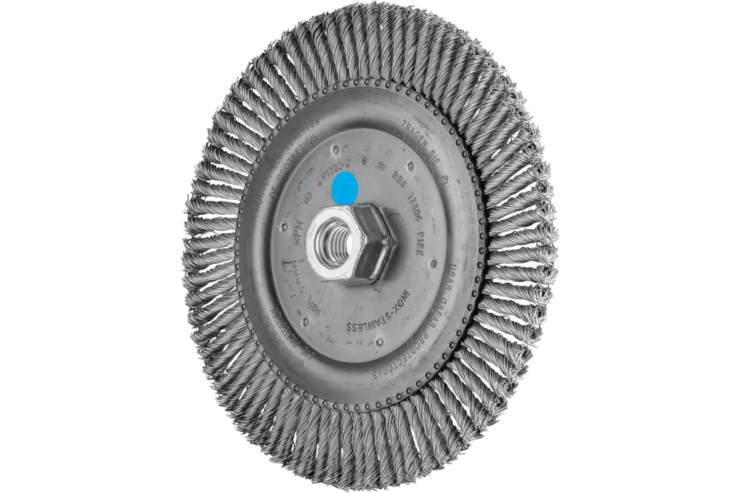 Picture of Pferd Stringer Bead Wheel Brush 6-7/8" Dia .020 Stainless Steel 5/8-11 Thread